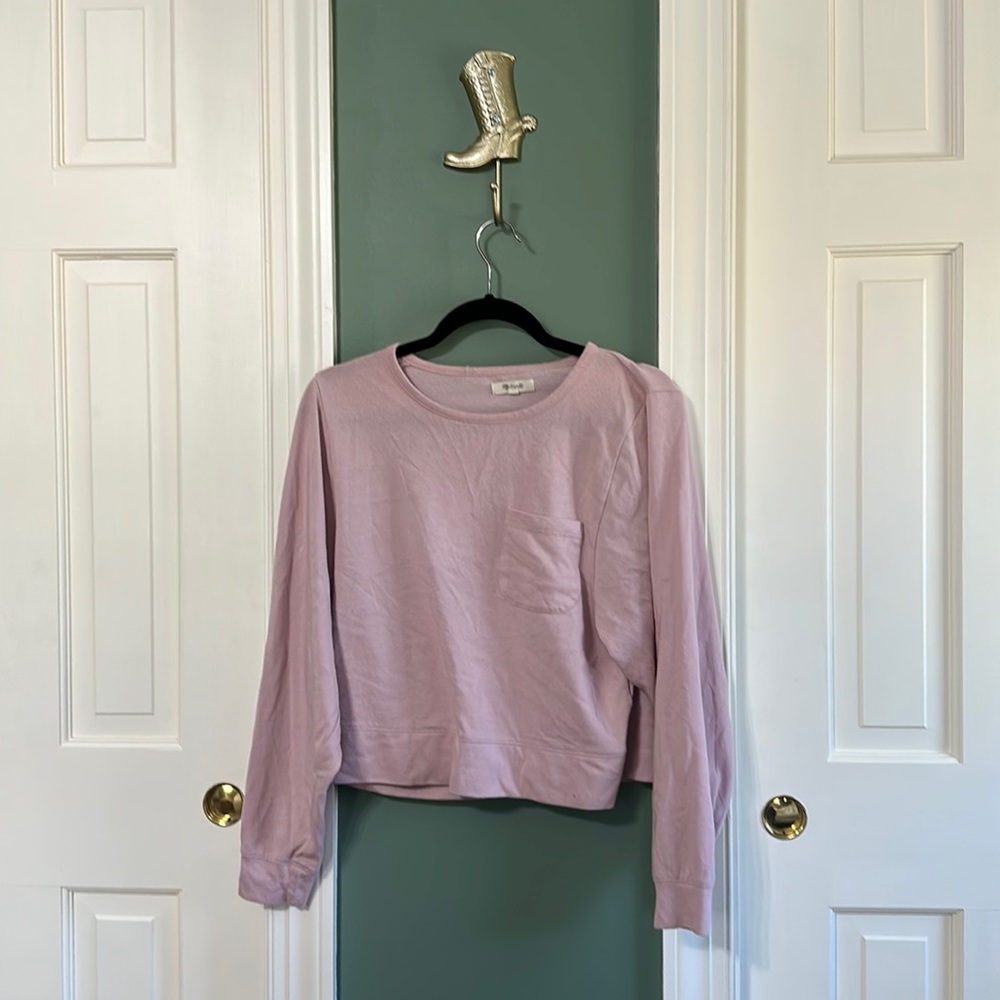Madewell long sleeve pink tee